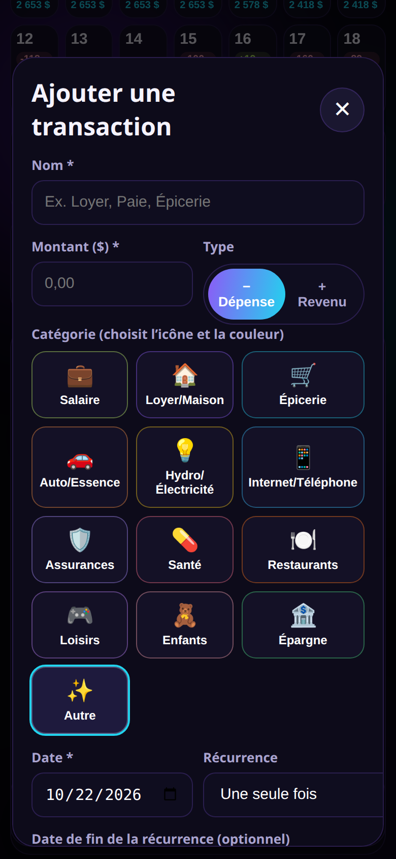 Ajouter un paiement