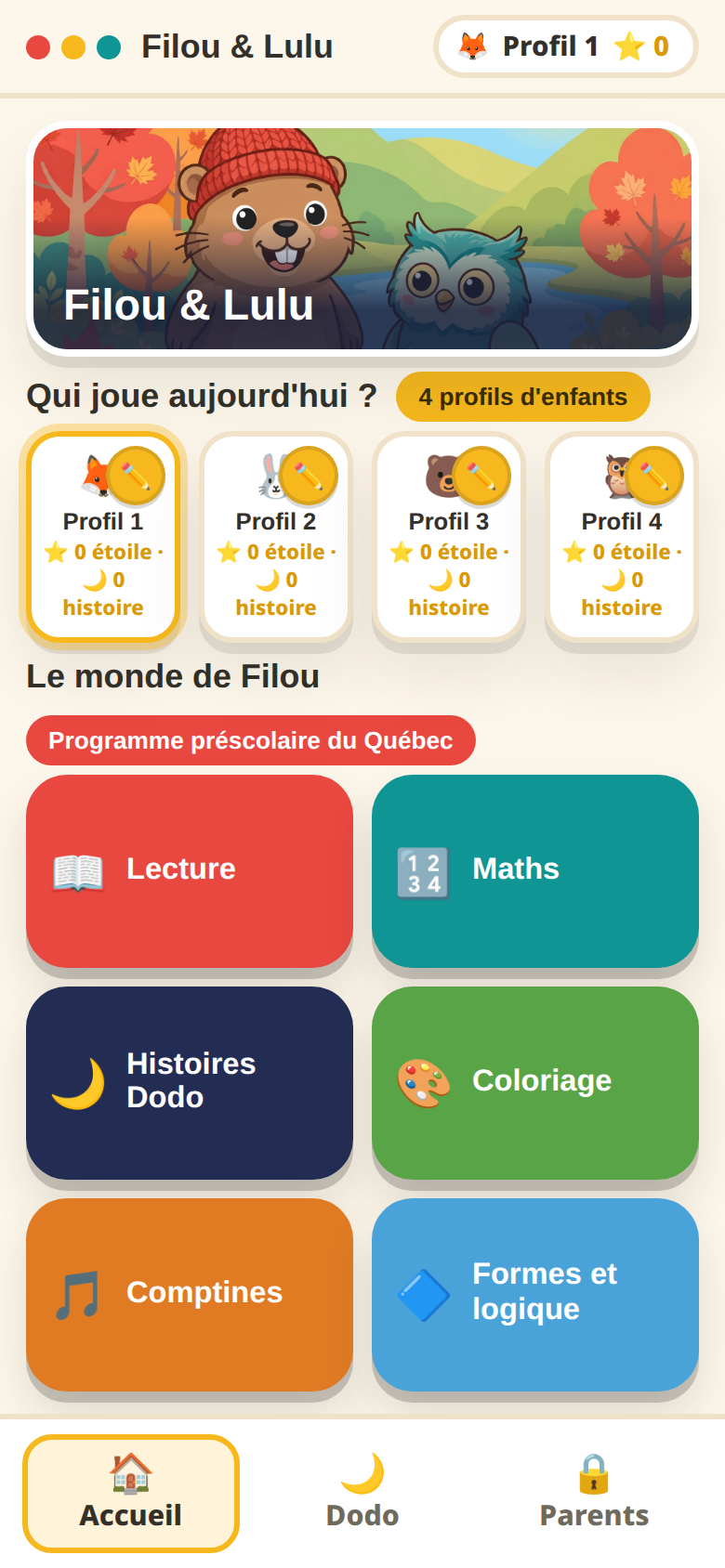 Accueil de Filou & Lulu : profils et activités