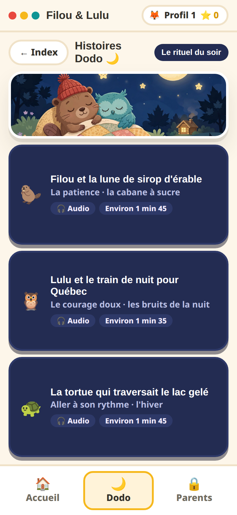 Histoires Dodo racontées à voix douce