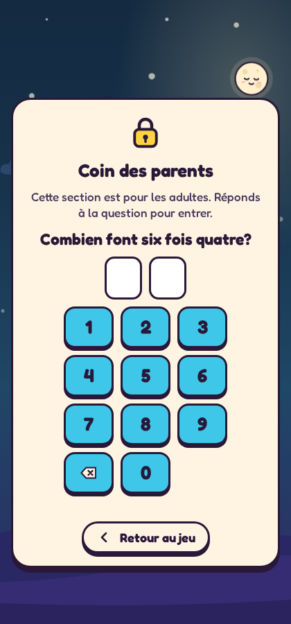 Coin des parents protégé par une barrière parentale