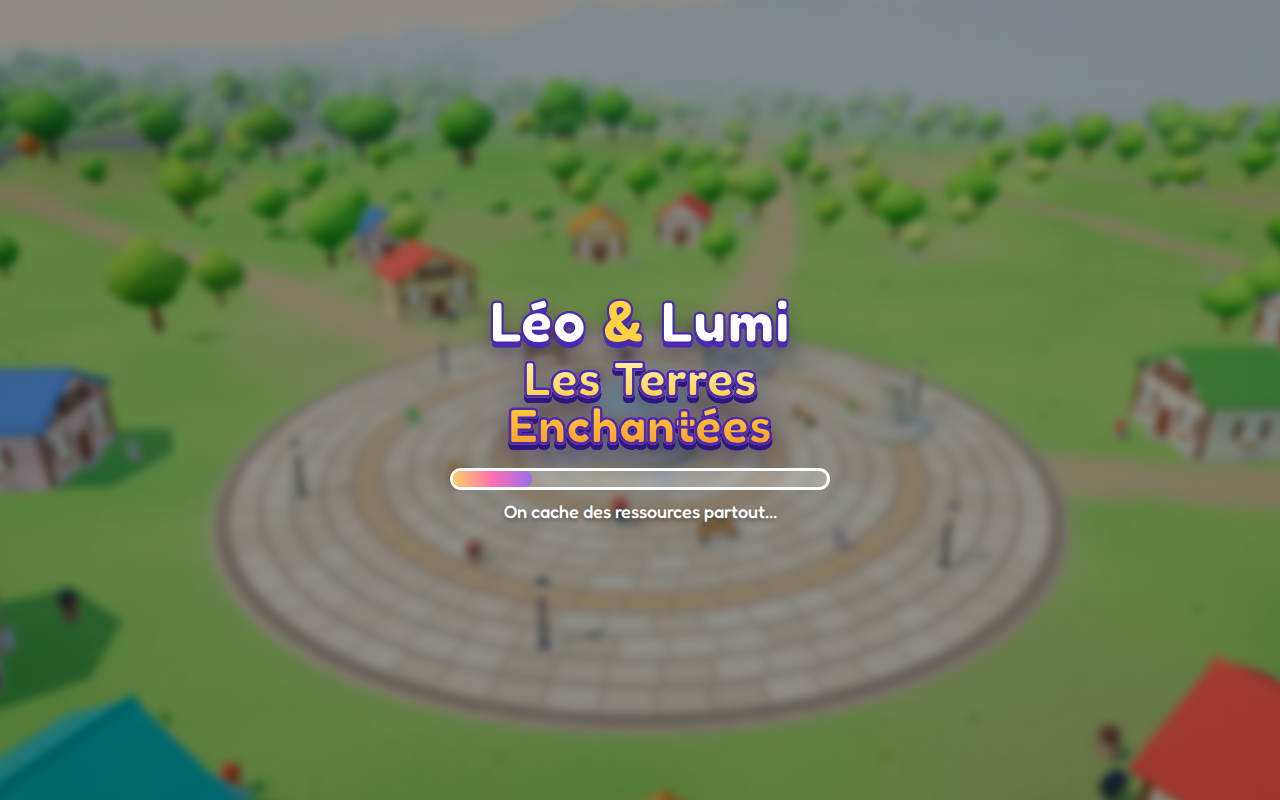 Léo & Lumi — Les Terres Enchantées : le Village de Clairval en 3D pendant la création du monde (paysage)